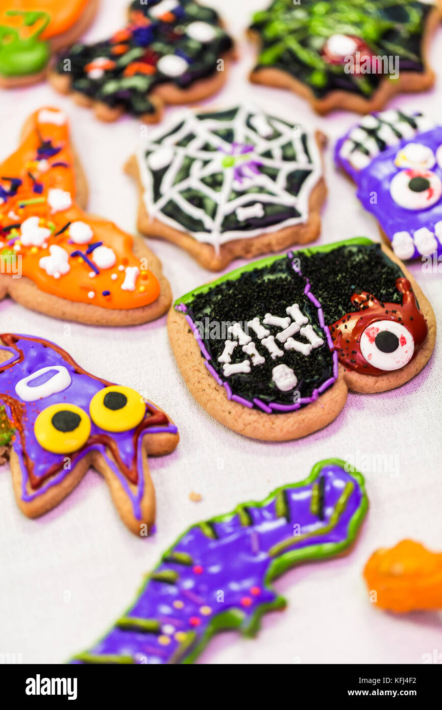 Step by step. Learning how to make and decorate Halloween cookie