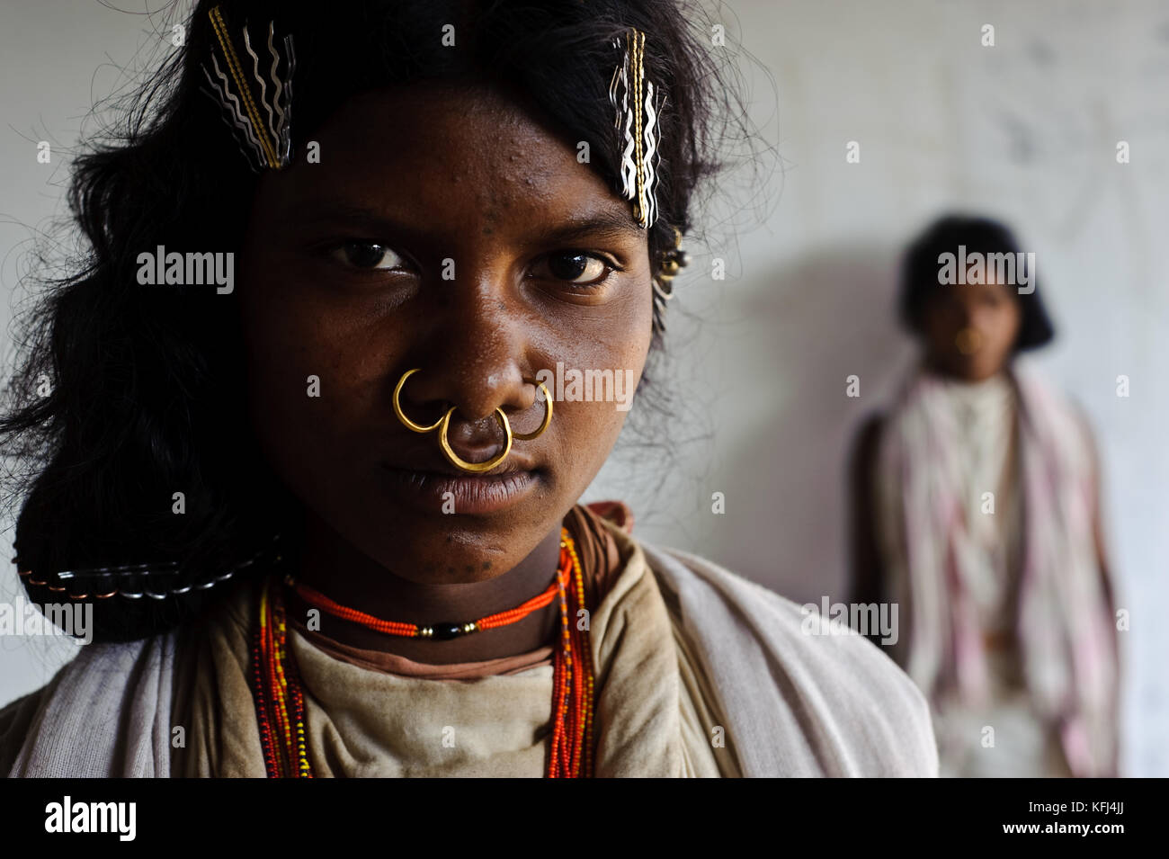 Girls from the Dongriya Kondh tribe ( India) Stock Photo
