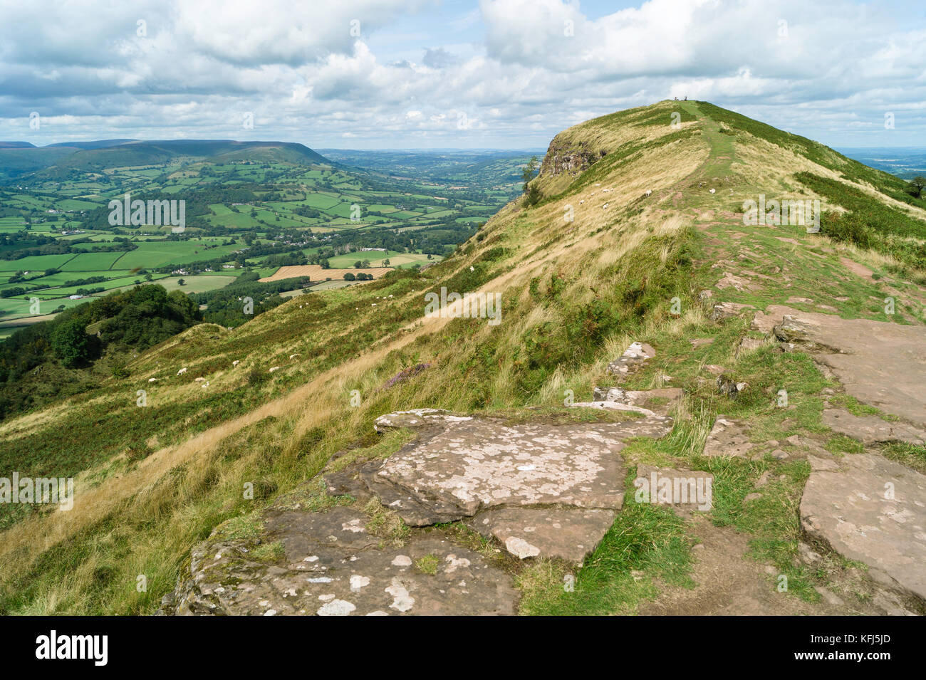 A view looking north towards the summit of Ysgyryd Fawr, known locally as 'The Skirrid Stock Photo