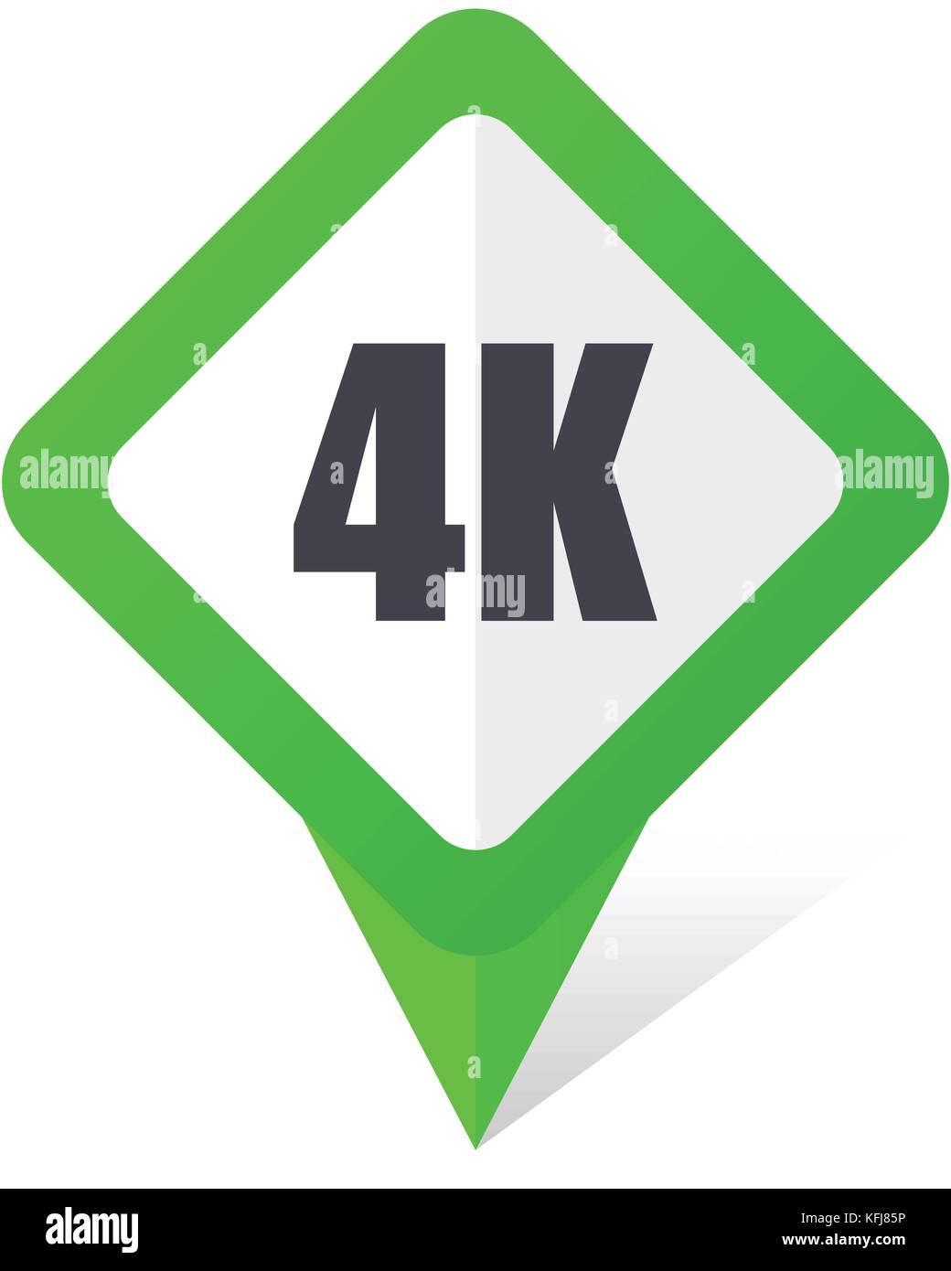 4k green square pointer web and mobile phone vector icon in eps 10 on ...
