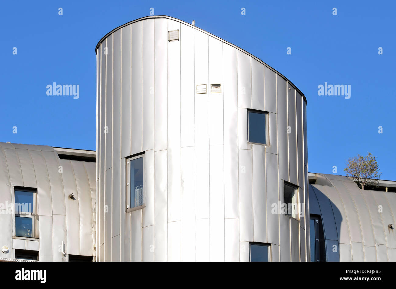 Aluminium cladding on buildings, Castle Yard, London, SE1, UK. Stock Photo