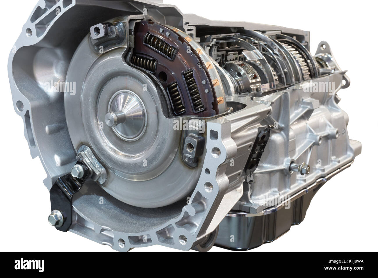 Cutaway transmission: clutch and gearbox of the truck showing inside Stock  Photo - Alamy