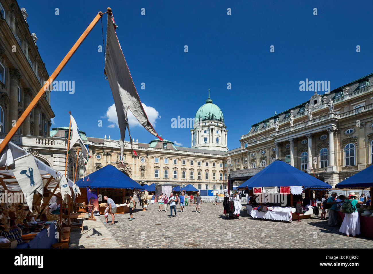 Annual craft market at Buda Castle, Budapest, guest of Honour Mongolia Stock Photo