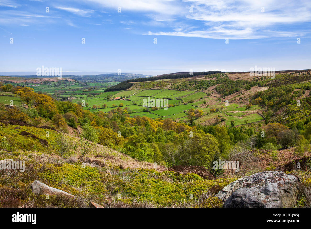 Glaisdale from Traverse Moor North York Moors national park North Yorkshire Stock Photo