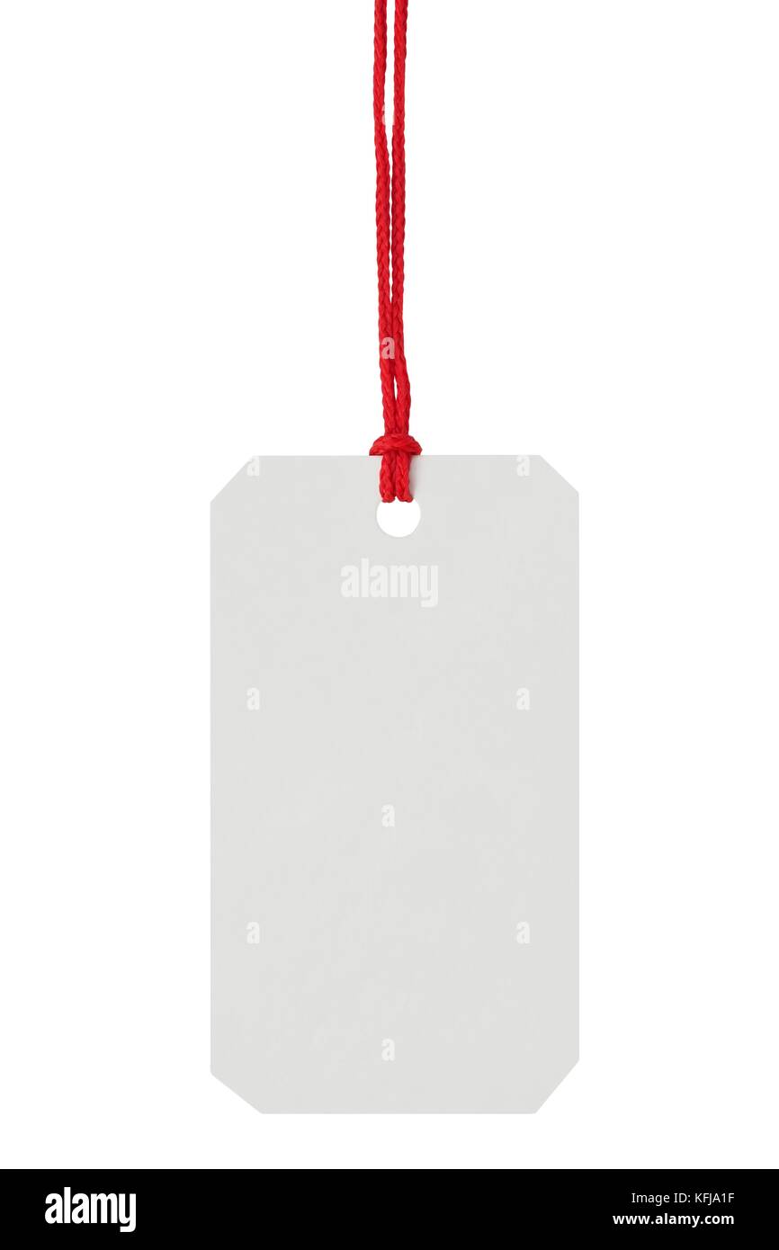 Blank price tag on white background Stock Photo - Alamy