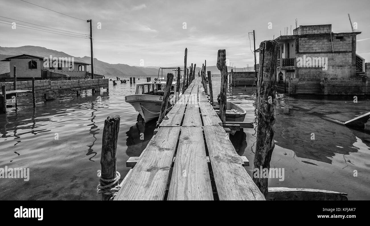 Pier, San Pedro, Lake Atitlan, Guatemala Stock Photo