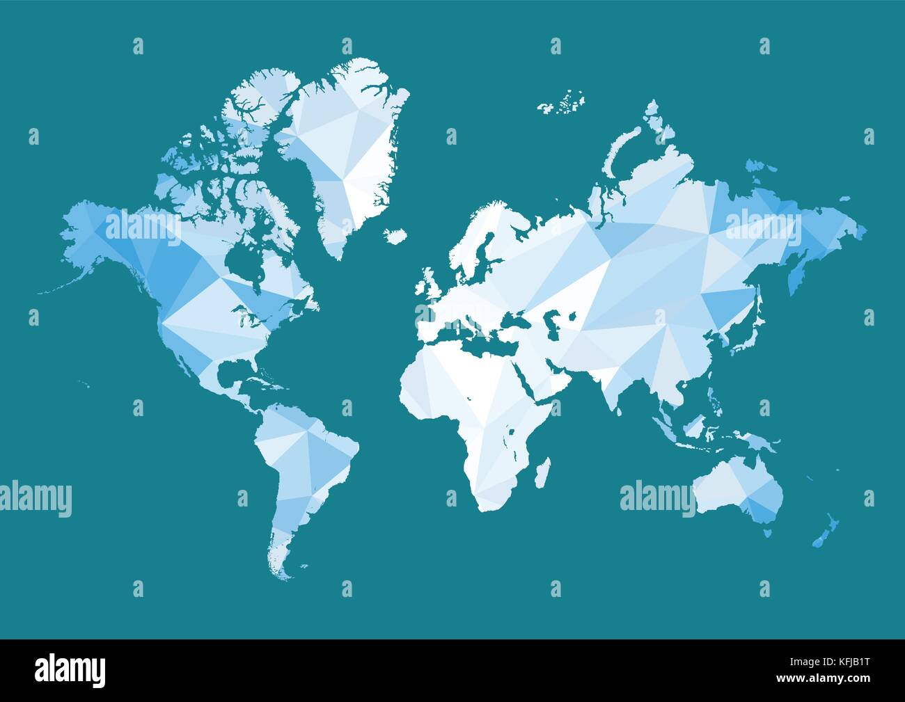 World map in polygon style. Vector illustration Stock Vector