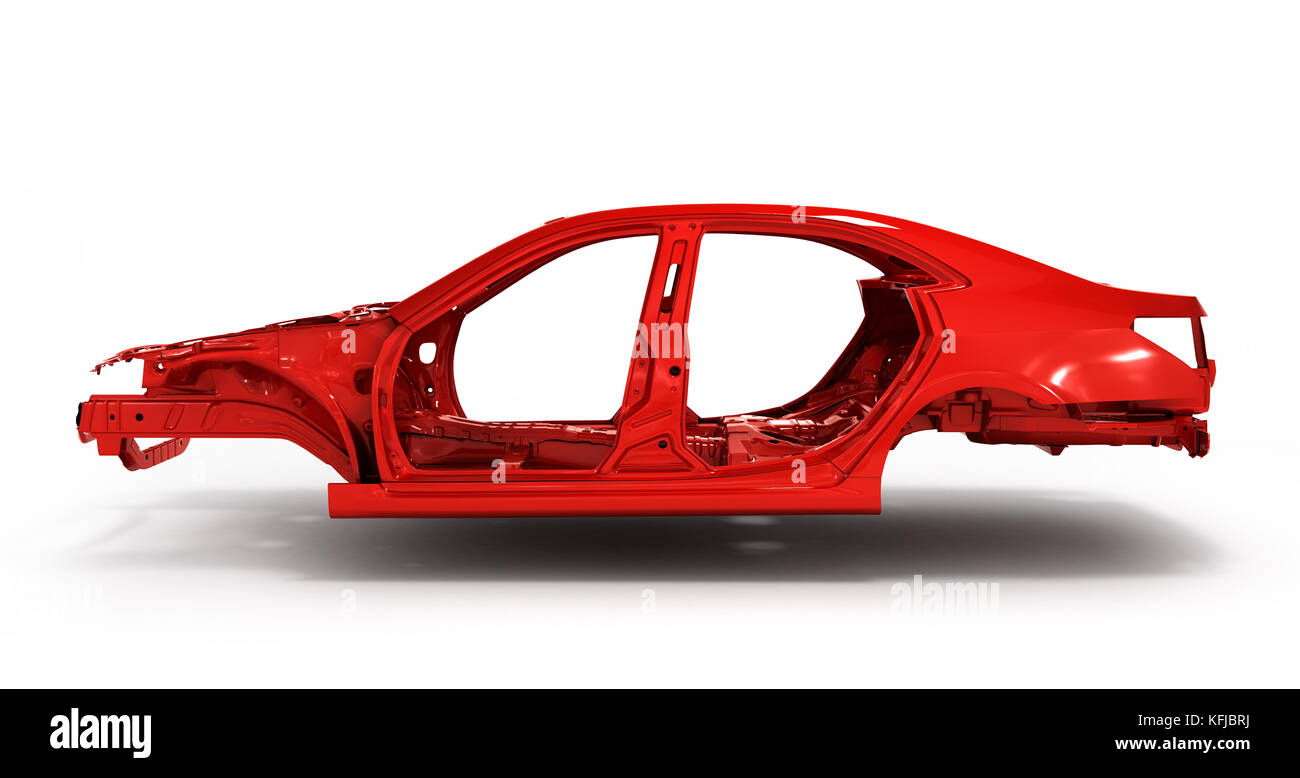 Red back body car with no wheel 3d illustration Stock Photo Alamy