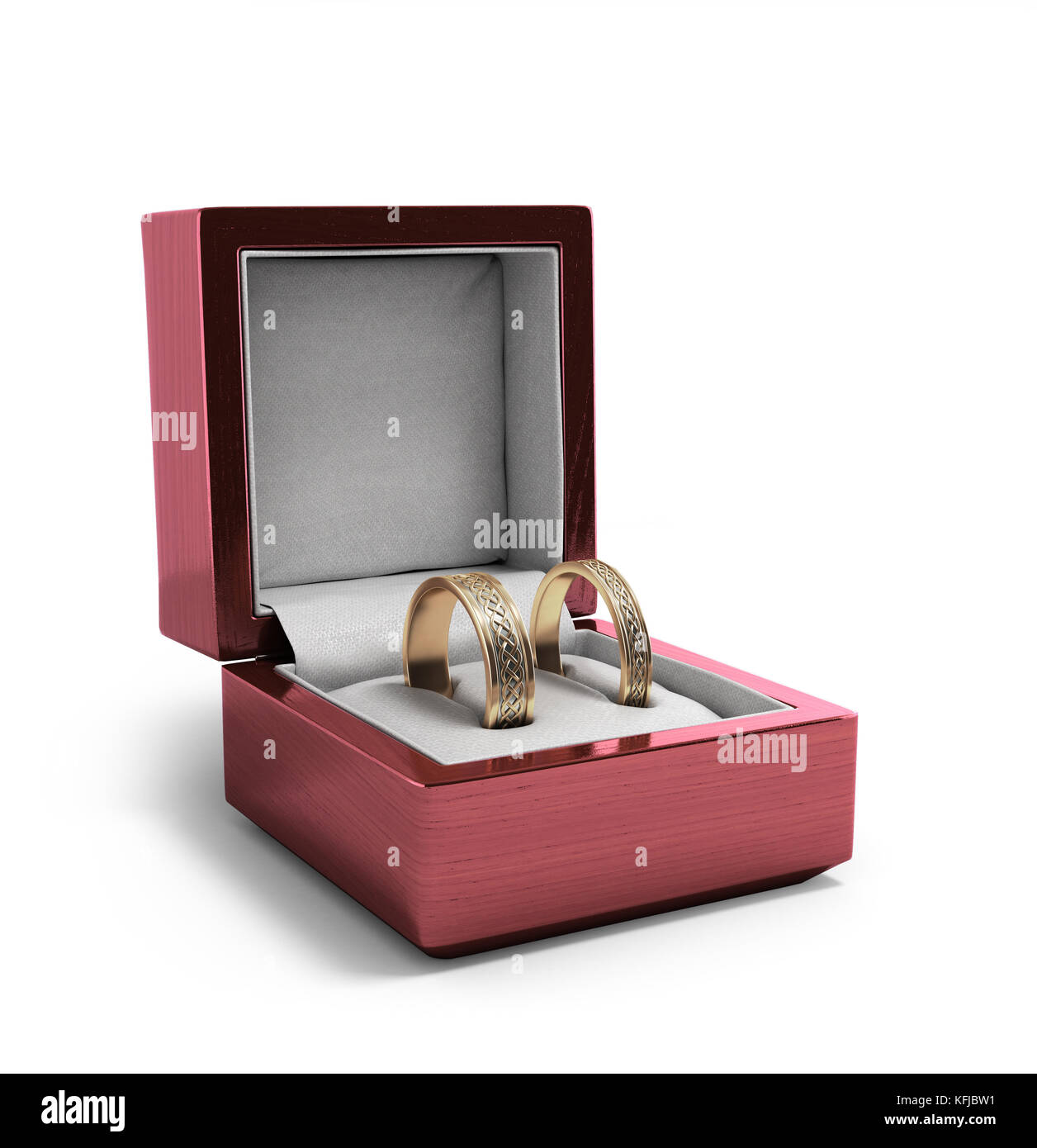 wedding bands, wedding rings in the red box, wedding jewelry, wedding