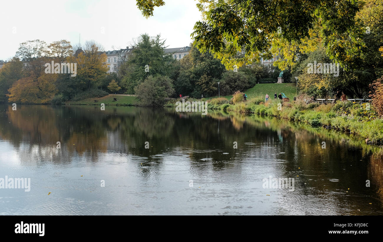 Autumn colours in Ørstedsparken, a public park in central Copenhagen Stock Photo