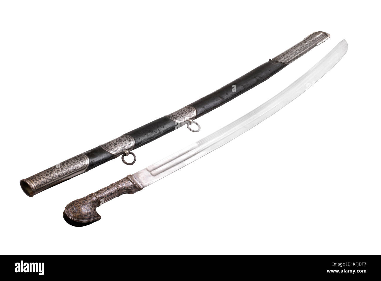 Caucasian saber (sabre, cavalry sword). The 19th century. Russia. Dagestan. Stock Photo