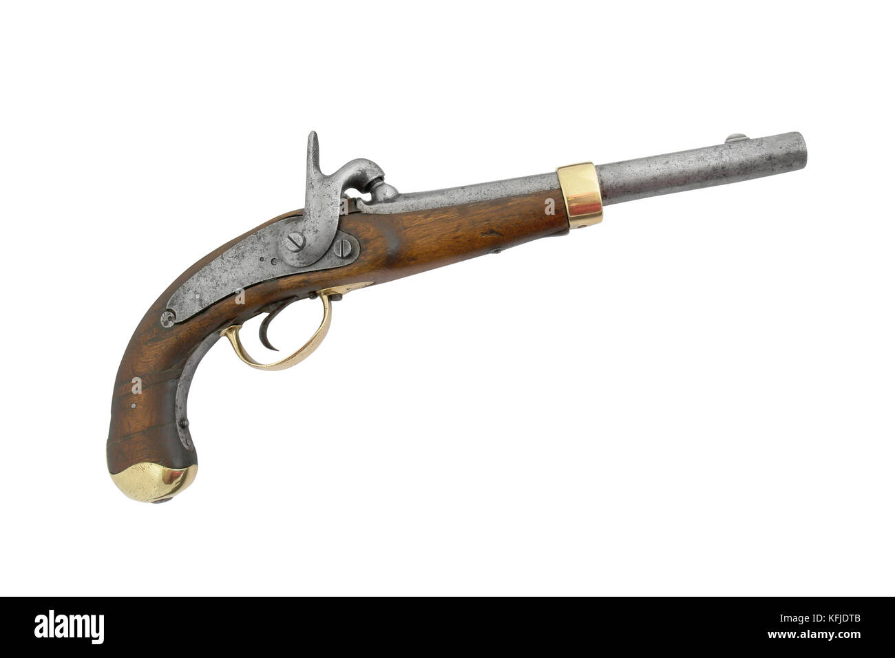 Russian soldier combatant cap gun. (model 1848). On white isoleted  background Stock Photo - Alamy