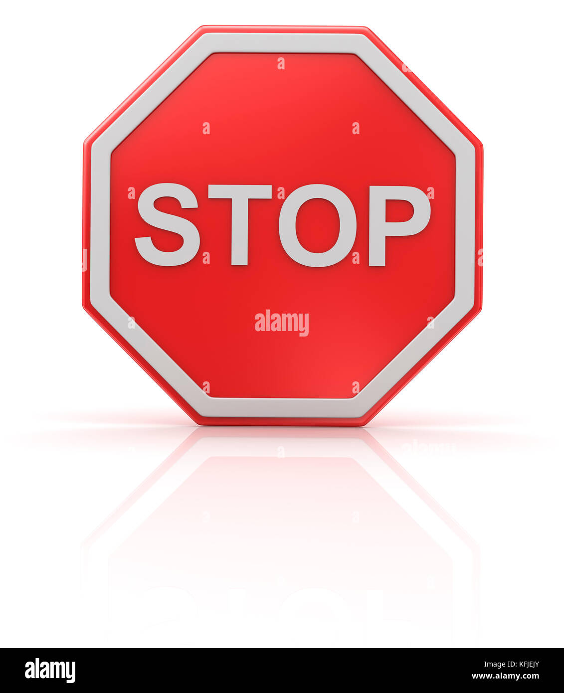 Go Away, 3D Rendering, A Red Stop Sign Stock Photo, Picture and