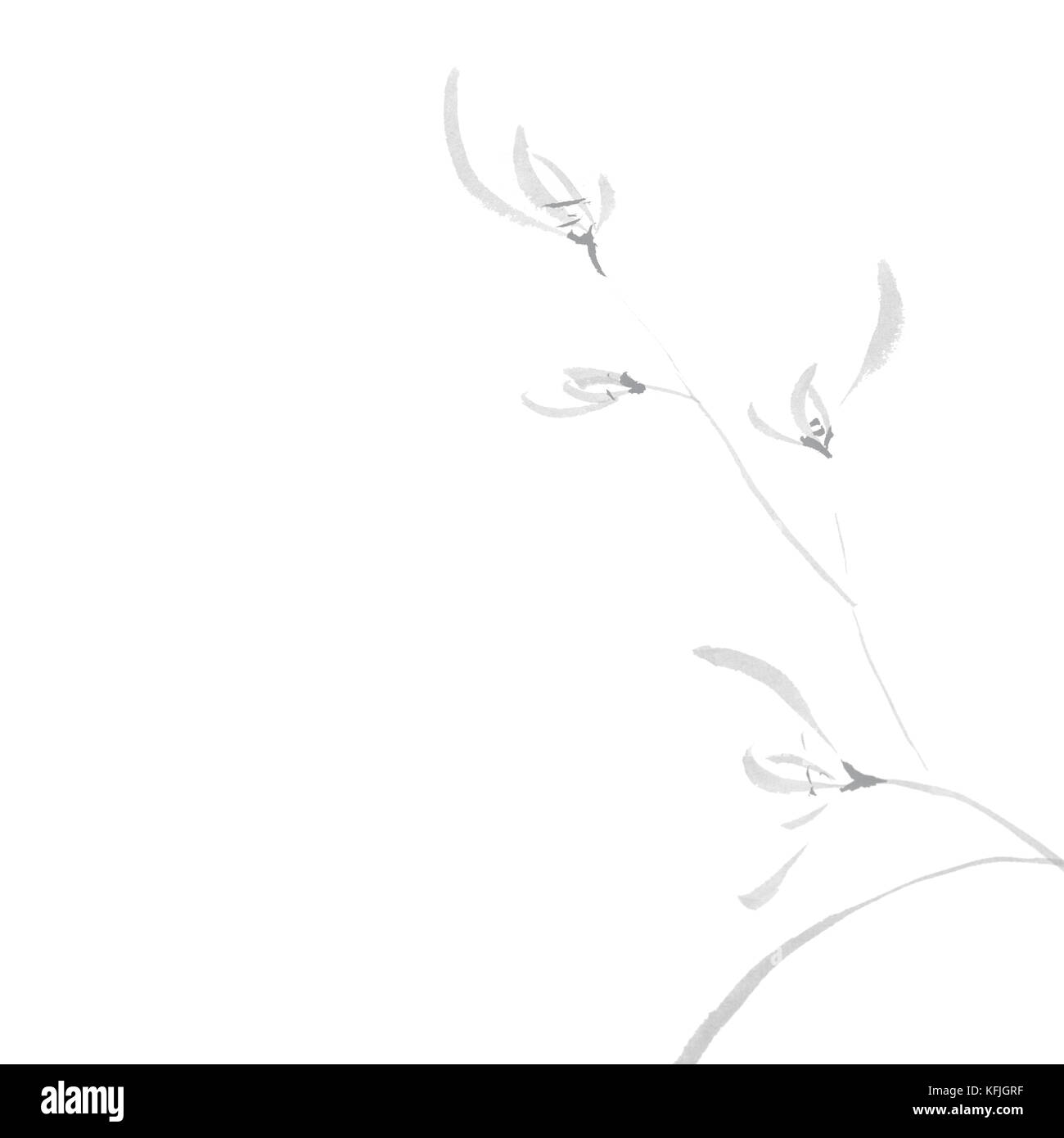 Oriental flower paintings Cut Out Stock Images & Pictures Alamy