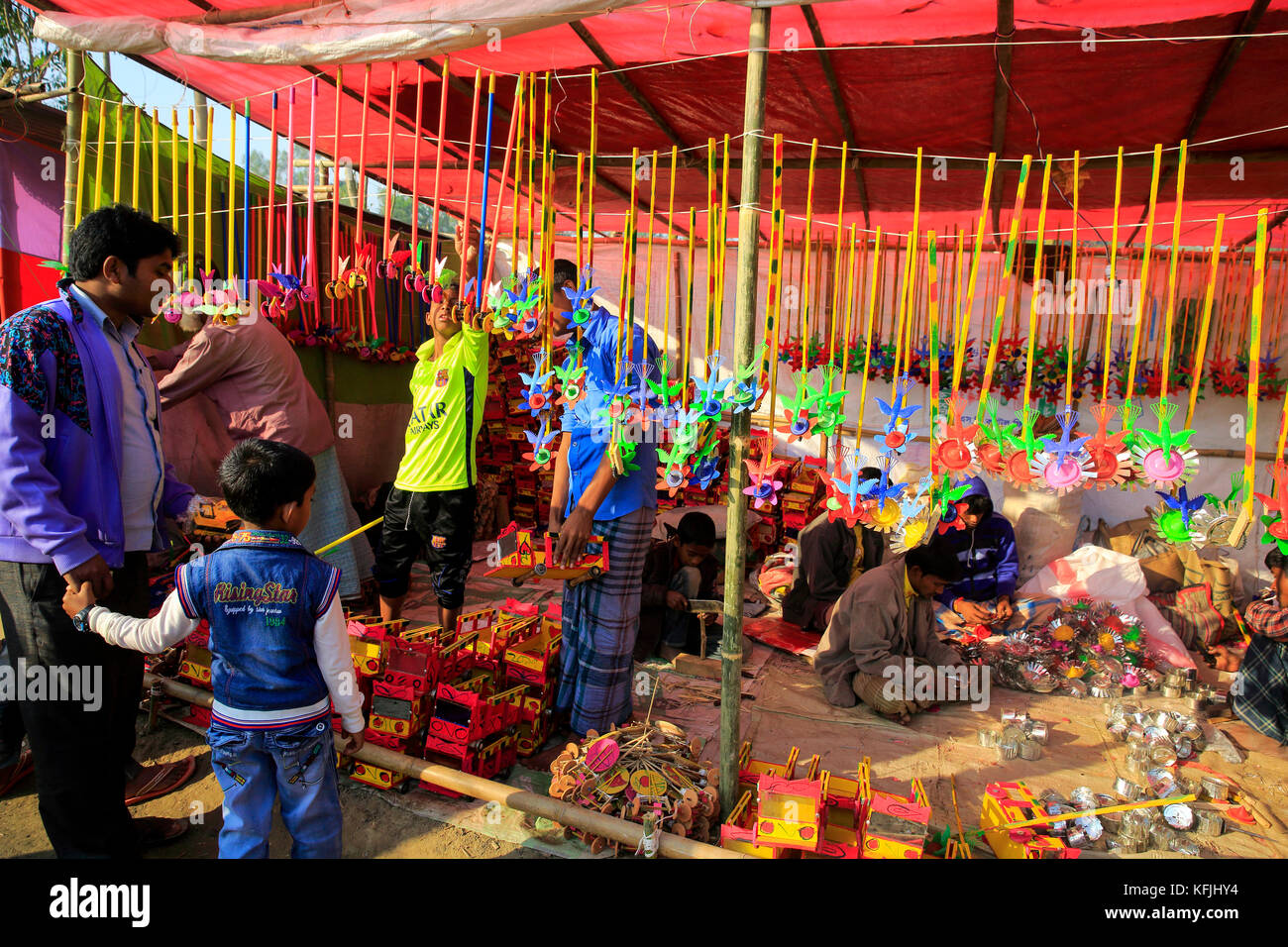 Traditional toys stall at Poradaha Mela at Poradaha near Garidaha River