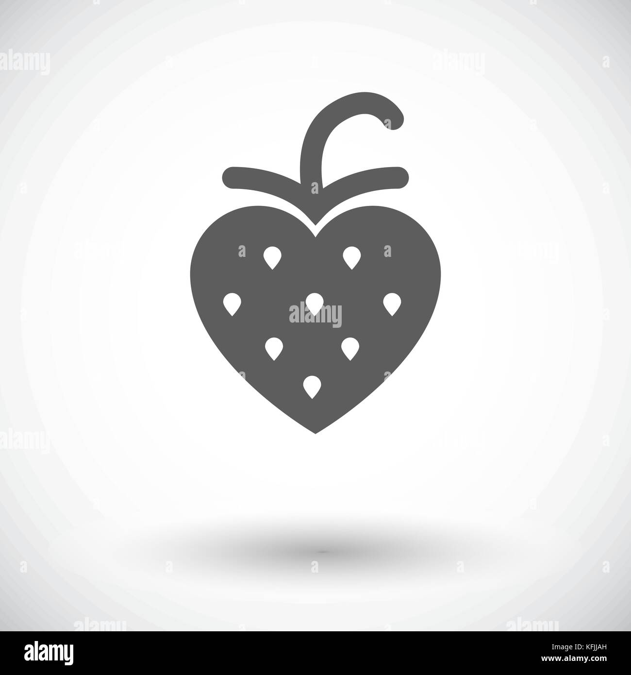 Strawberry. Single flat icon on white background. Vector illustration ...