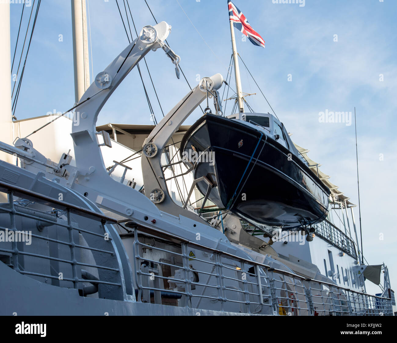 Edinburgh, Scotland, The Royal Yacht Britannia at Ocean Terminal, Leith, Edinburgh, Ships boat Stock Photo