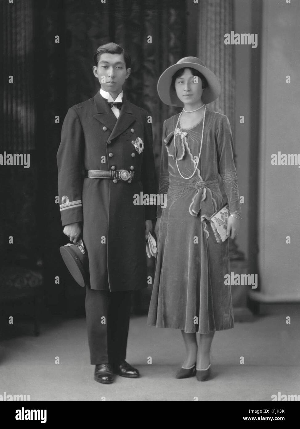 Imperial prince Nobuhito (1905-1987), brother of Emperor Shôwa (Hirohito) of Japan.  He poses with his wife, Princess Takamatsu.  c.1925    Photo Taponier Photo12.com - Coll. Taponier credit:Photo12/Coll. Taponier Stock Photo