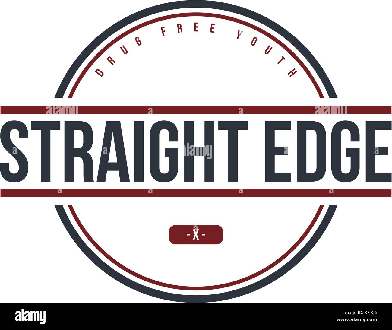 straight edge badge label community campaign theme logo logotype