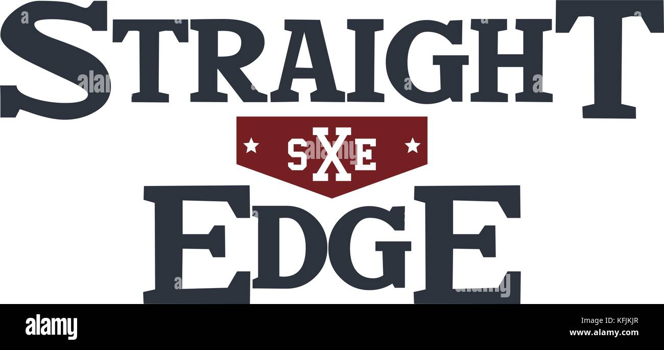 straight edge badge label community campaign theme logo logotype