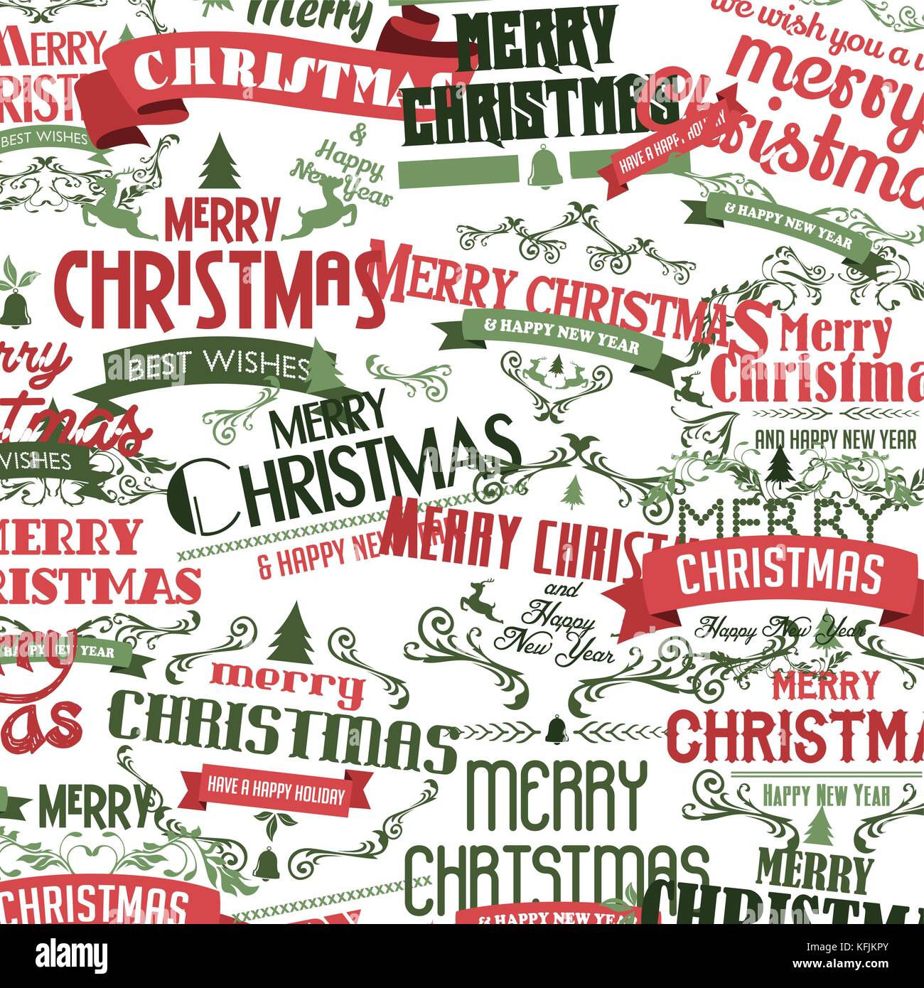 merry christmas and happy new year vector art Stock Vector Image & Art ...