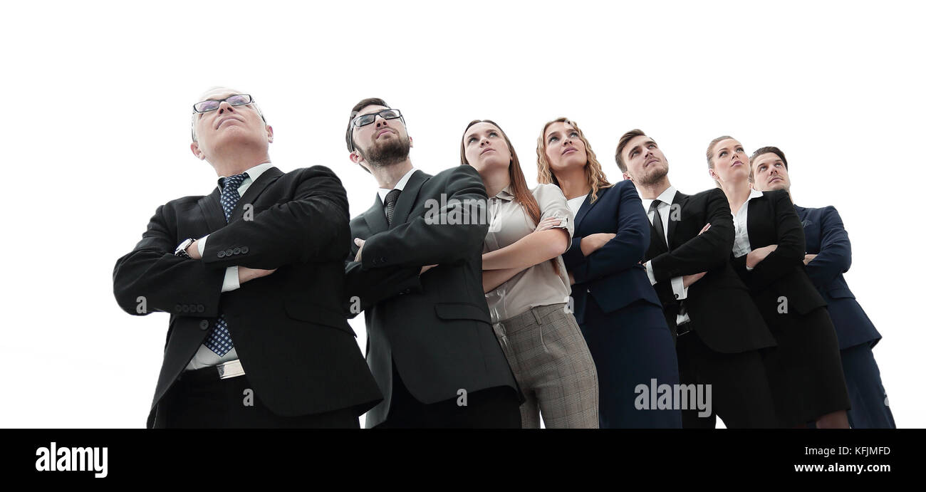 bottom view. successful business team standing together Stock Photo - Alamy
