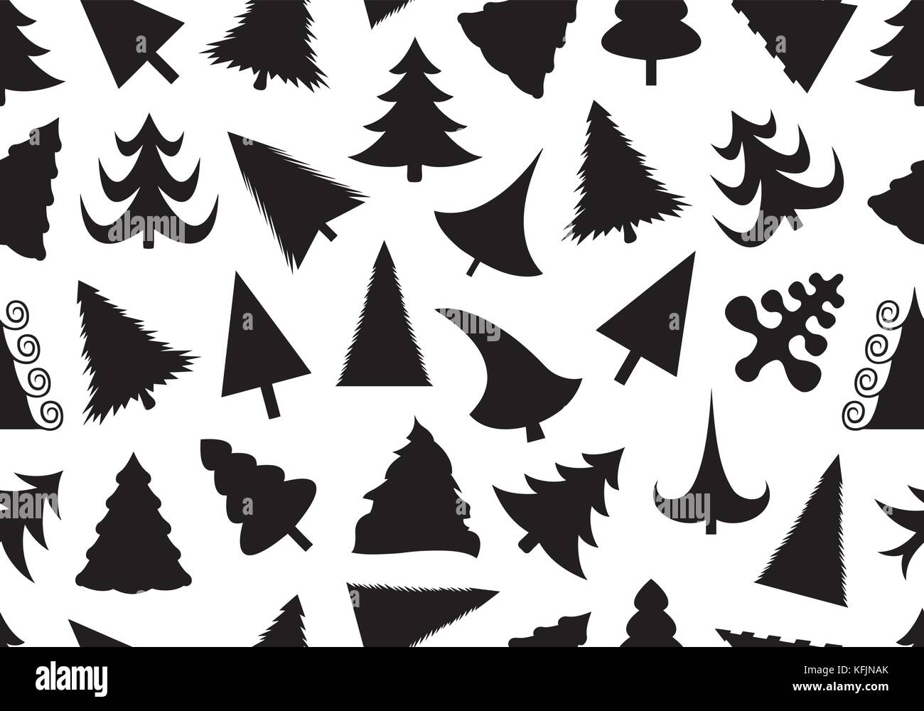 Christmas tree seamless illustration isolated on white Stock Vector ...