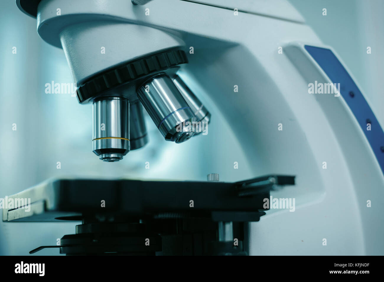 Four lenses being part of microscope Stock Photo Alamy
