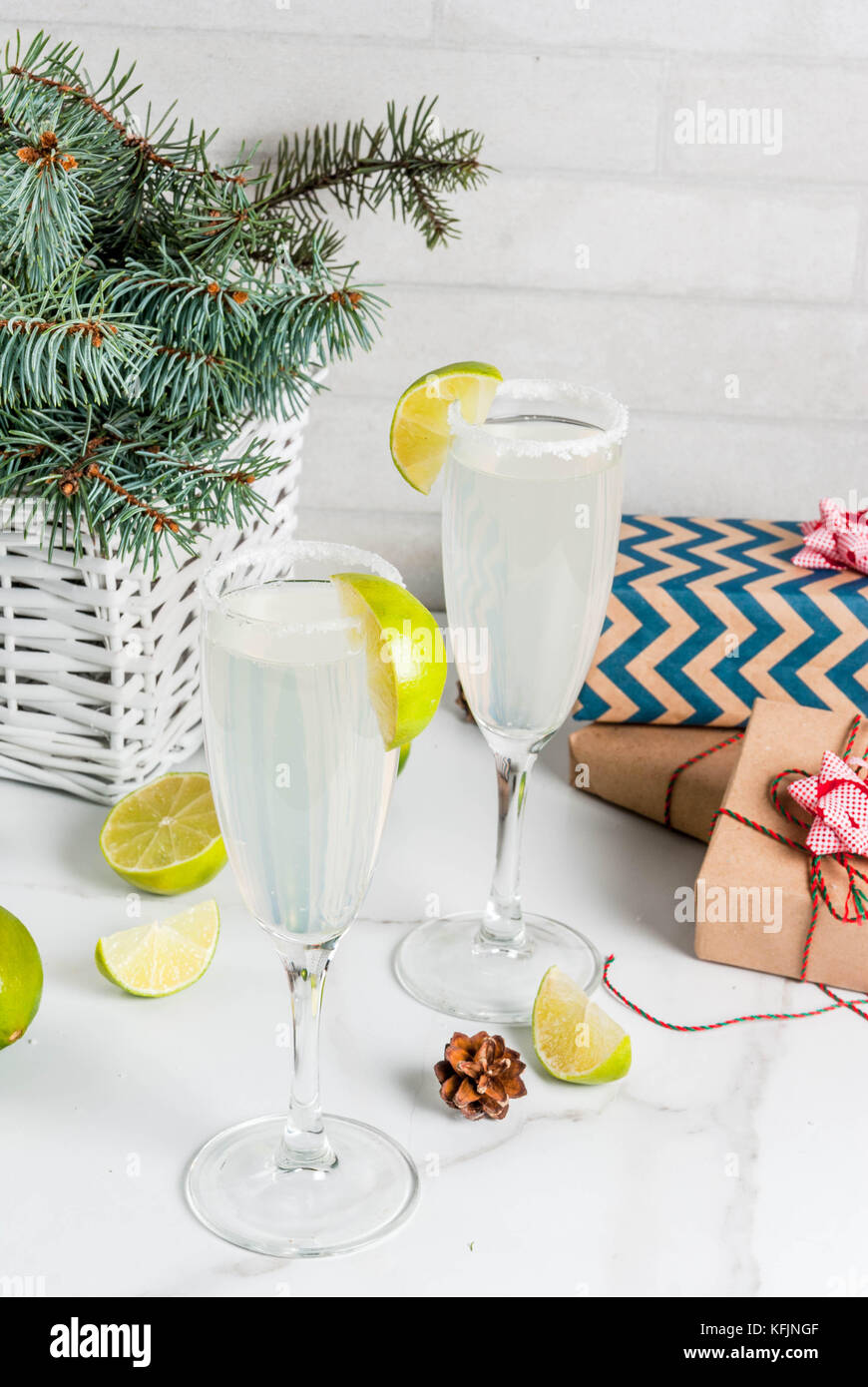 Ideas For Christmas And New Year Drinks Champagne Margarita Stock Photo Alamy