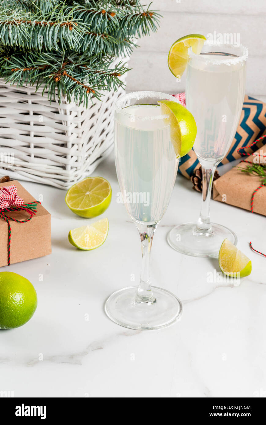 Ideas For Christmas And New Year Drinks Champagne Margarita Stock Photo Alamy