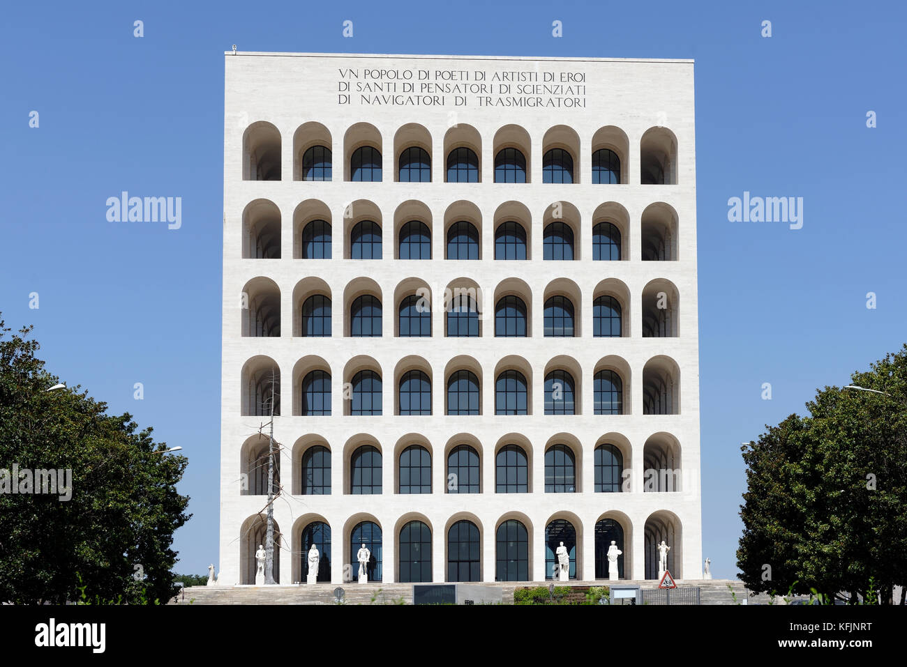 The Palazzo della Civilta Italiana, known as the white marble square ...