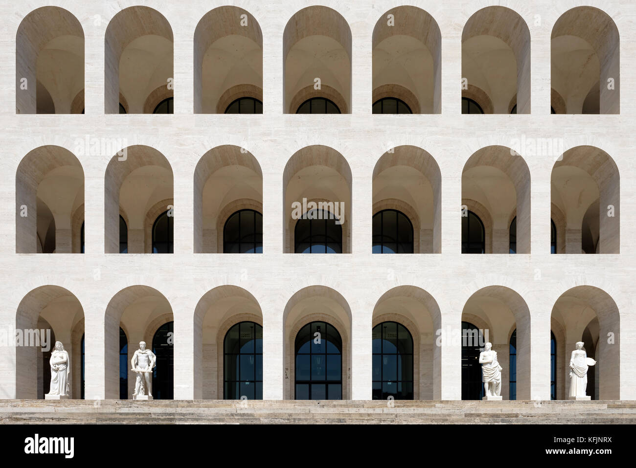 The Palazzo della Civilta Italiana, known as the white marble square ...