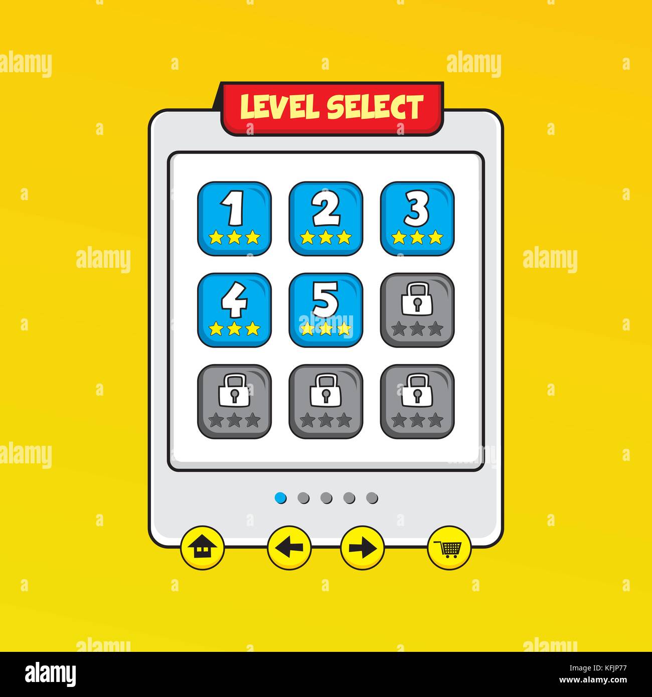 video game asset menu icon button layer vector art illustration Stock ...