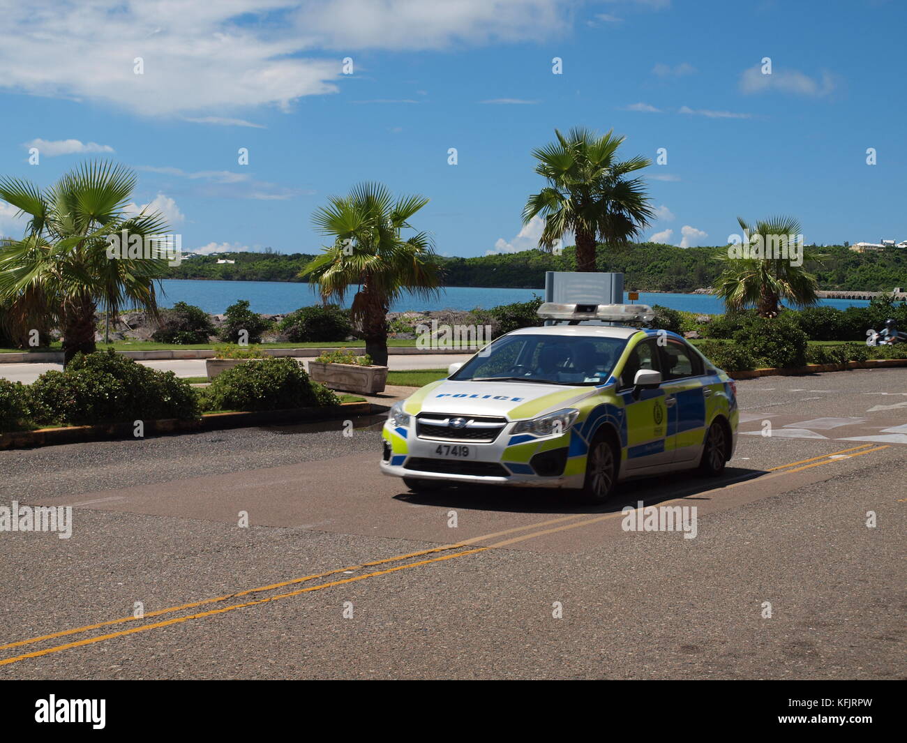 Bermuda police vehicle hi-res stock photography and images - BermuDa Police Service Car At Airport In 2016 KFJRPW