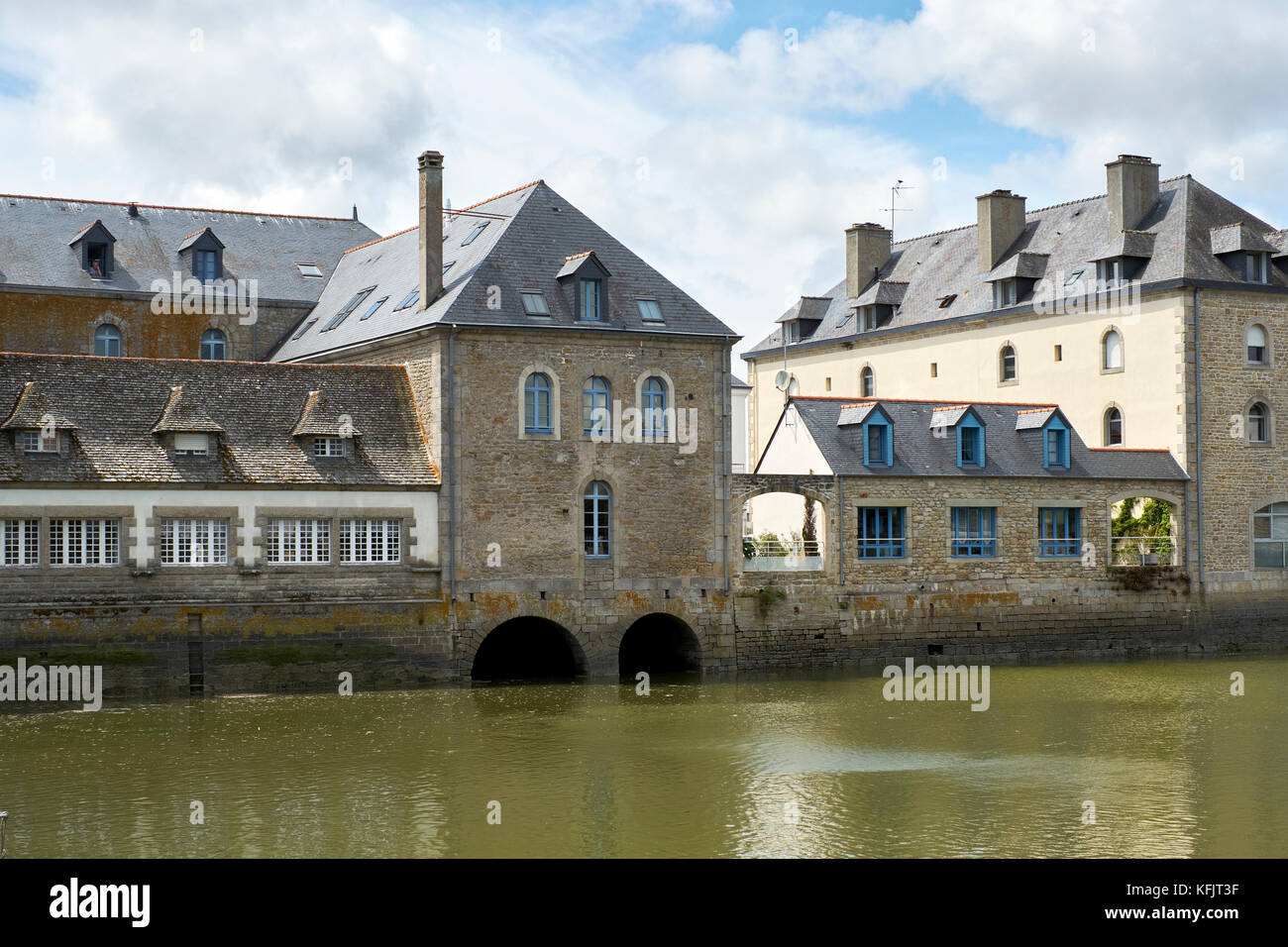 Old historic buildings of Pont L'Abbe in Pays Bigouden Finistere Brittany France Stock Photo