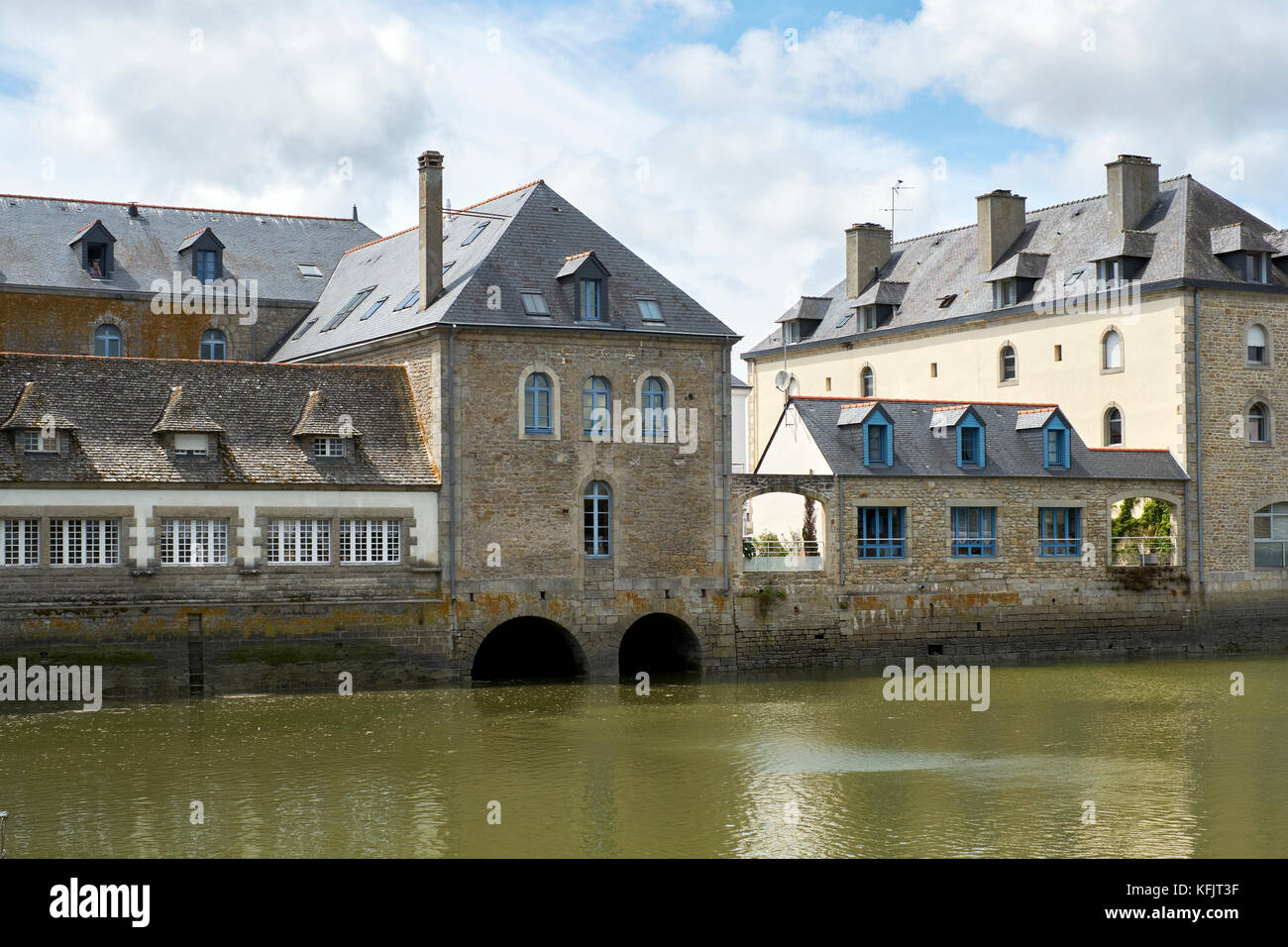 Old historic buildings of Pont L'Abbe in Pays Bigouden Finistere