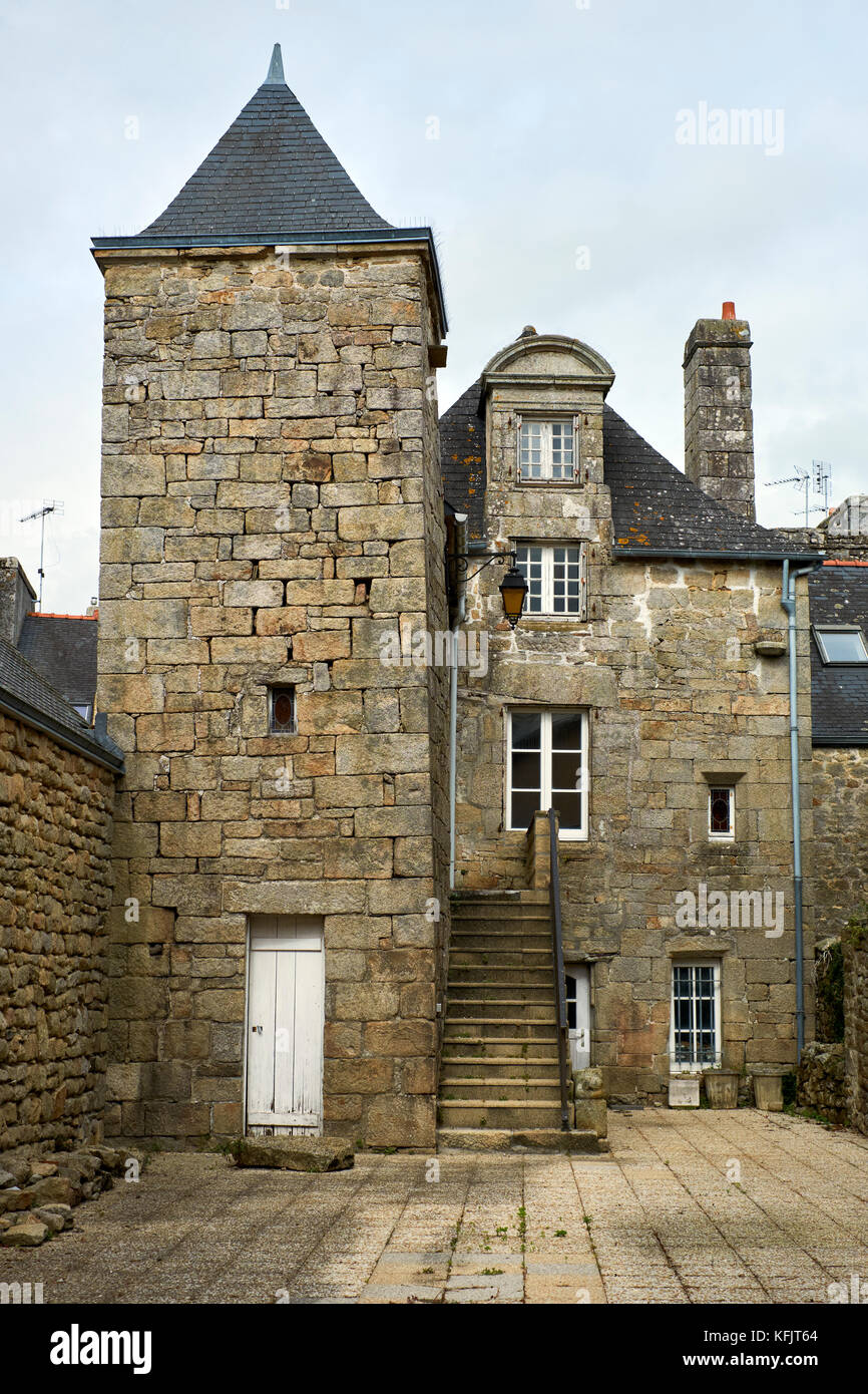 Old historic buildings of Pont L'Abbe in Pays Bigouden Finistere