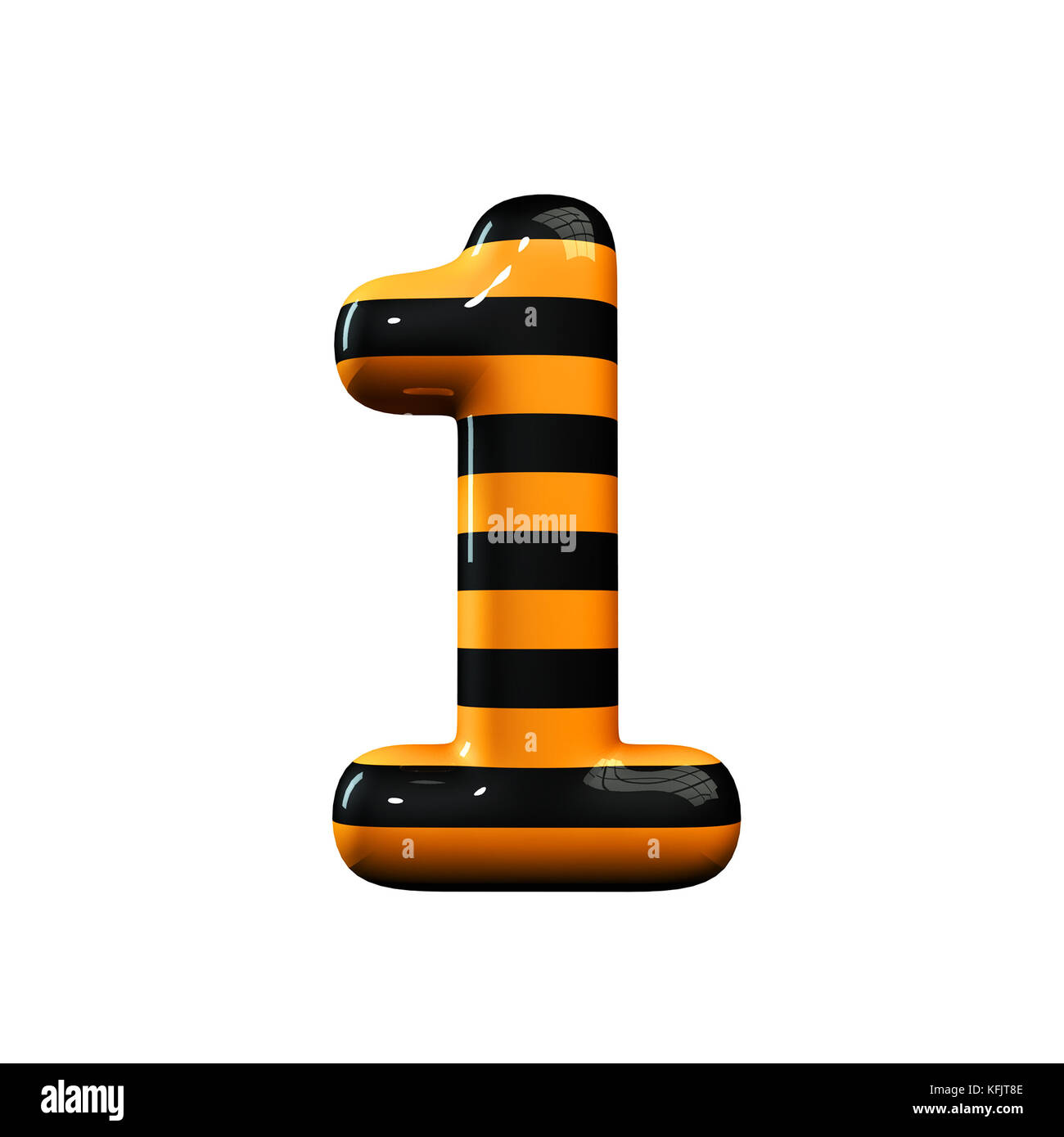 Orange and black striped hallowen number 1 Stock Photo - Alamy