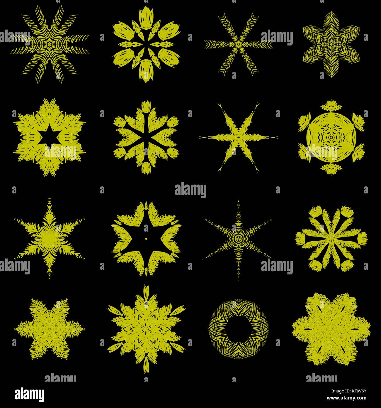 Set of Snowflakes Isolated Stock Vector Image & Art - Alamy