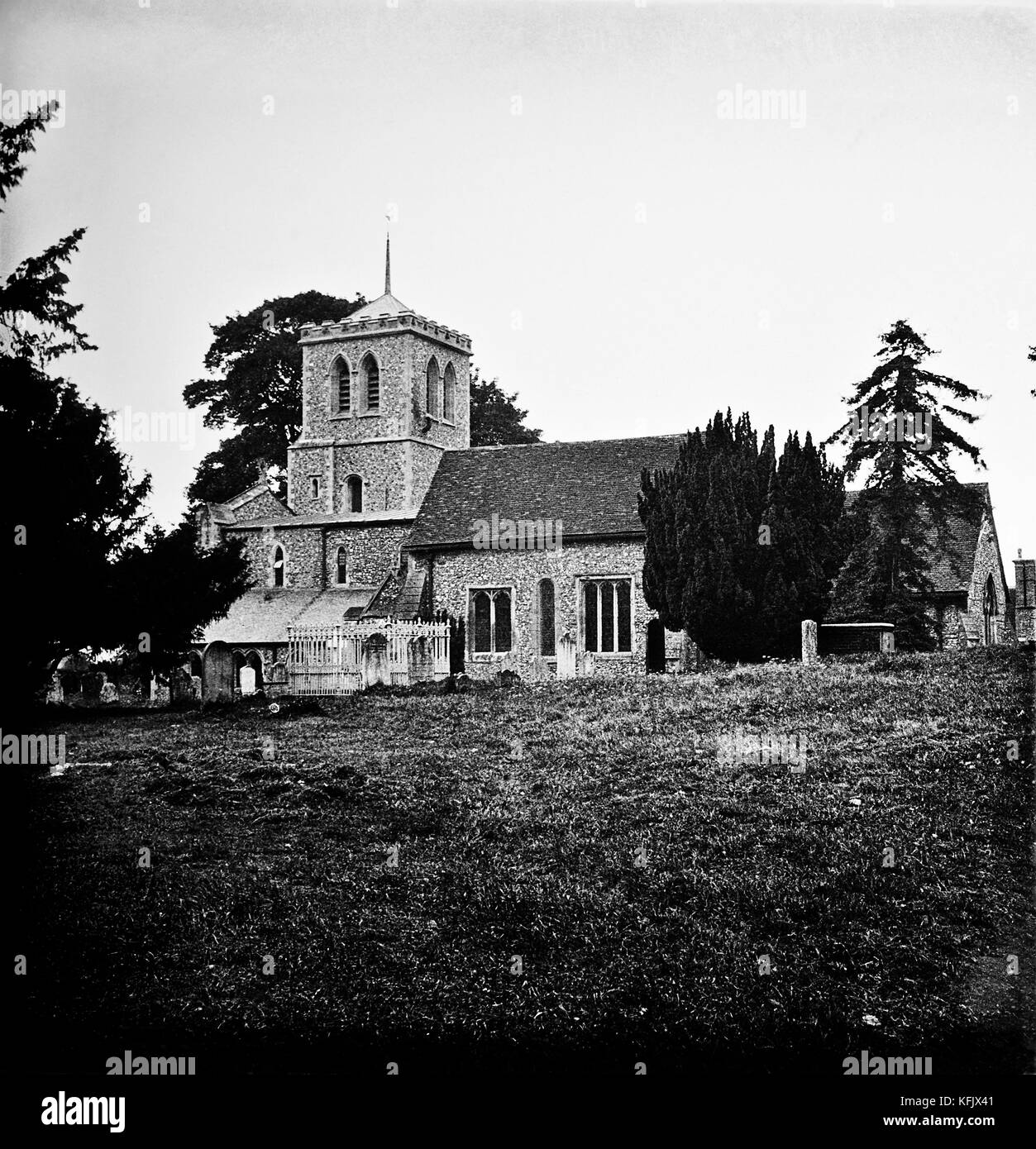 Hertfordshire, United Kingdom, village and street scene circa 1900 Stock Photo