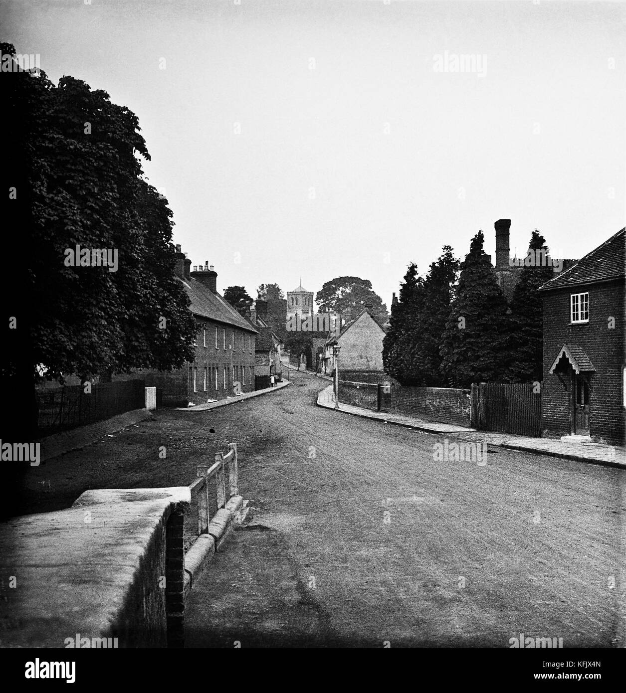 Hertfordshire, United Kingdom, village and street scene circa 1900 Stock Photo