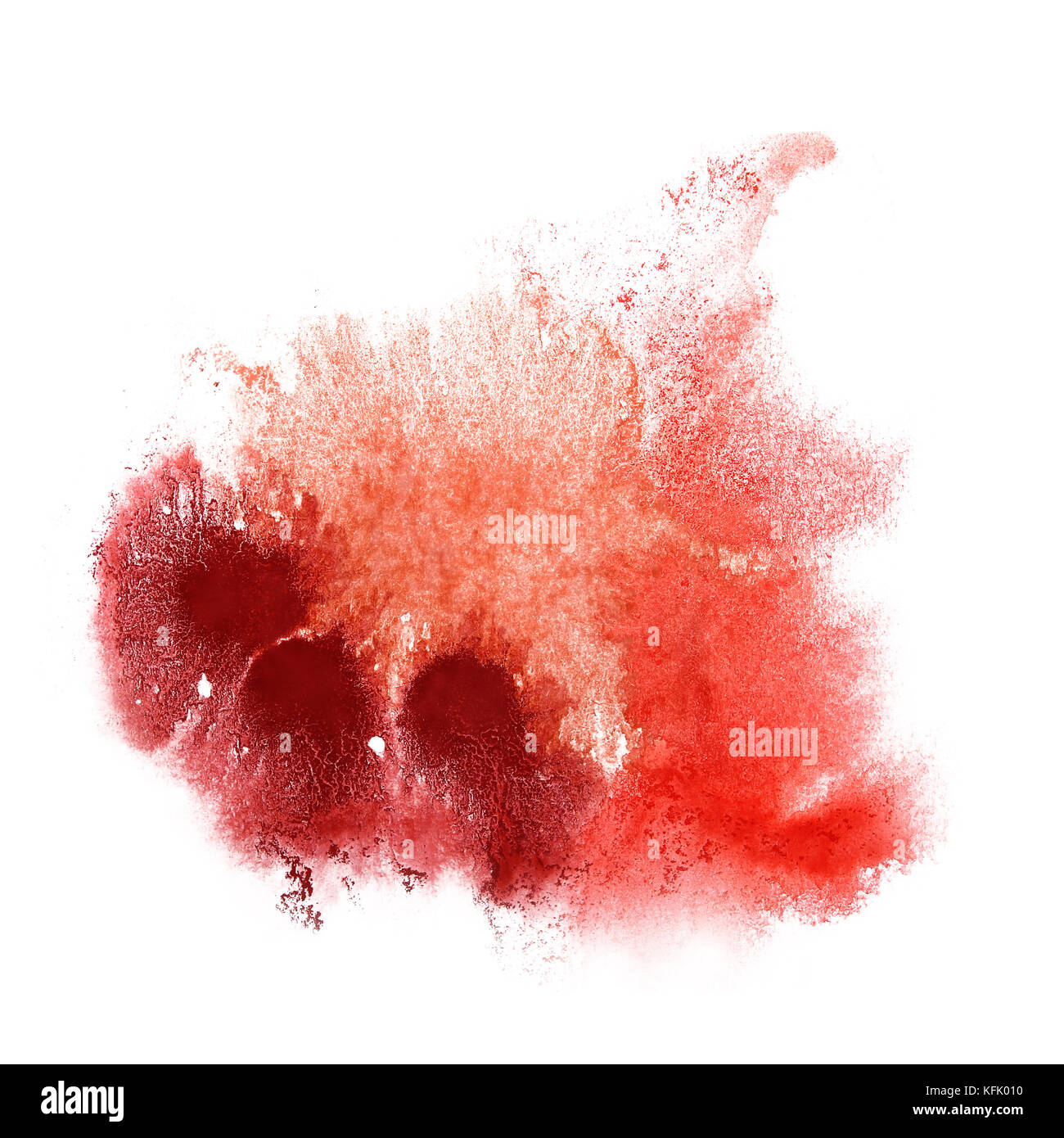 abstract splash black red watercolor ink blot watercolour isolated white  background Stock Photo - Alamy