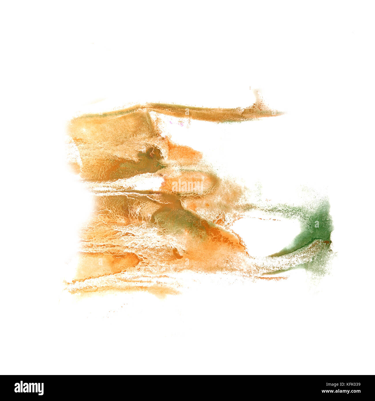abstract Brown, green drawing stroke ink watercolor brush water Stock