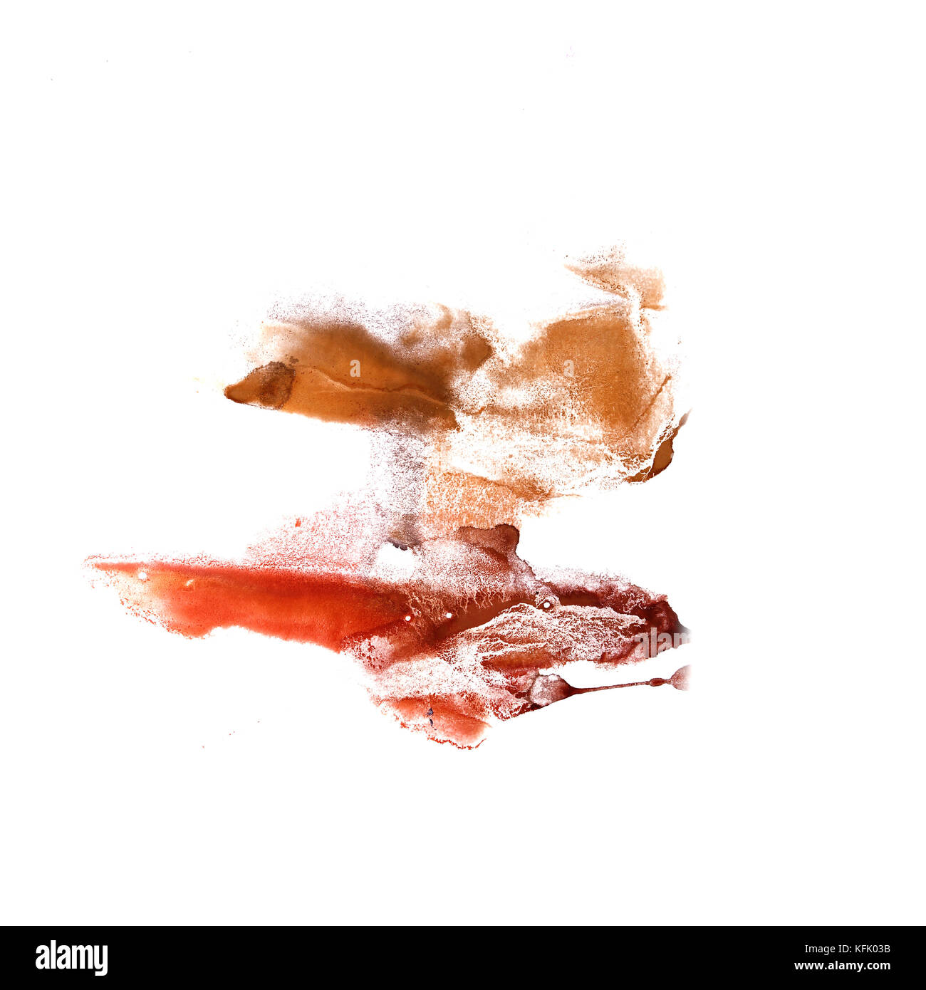 abstract Brown, red drawing stroke ink watercolor brush water co Stock