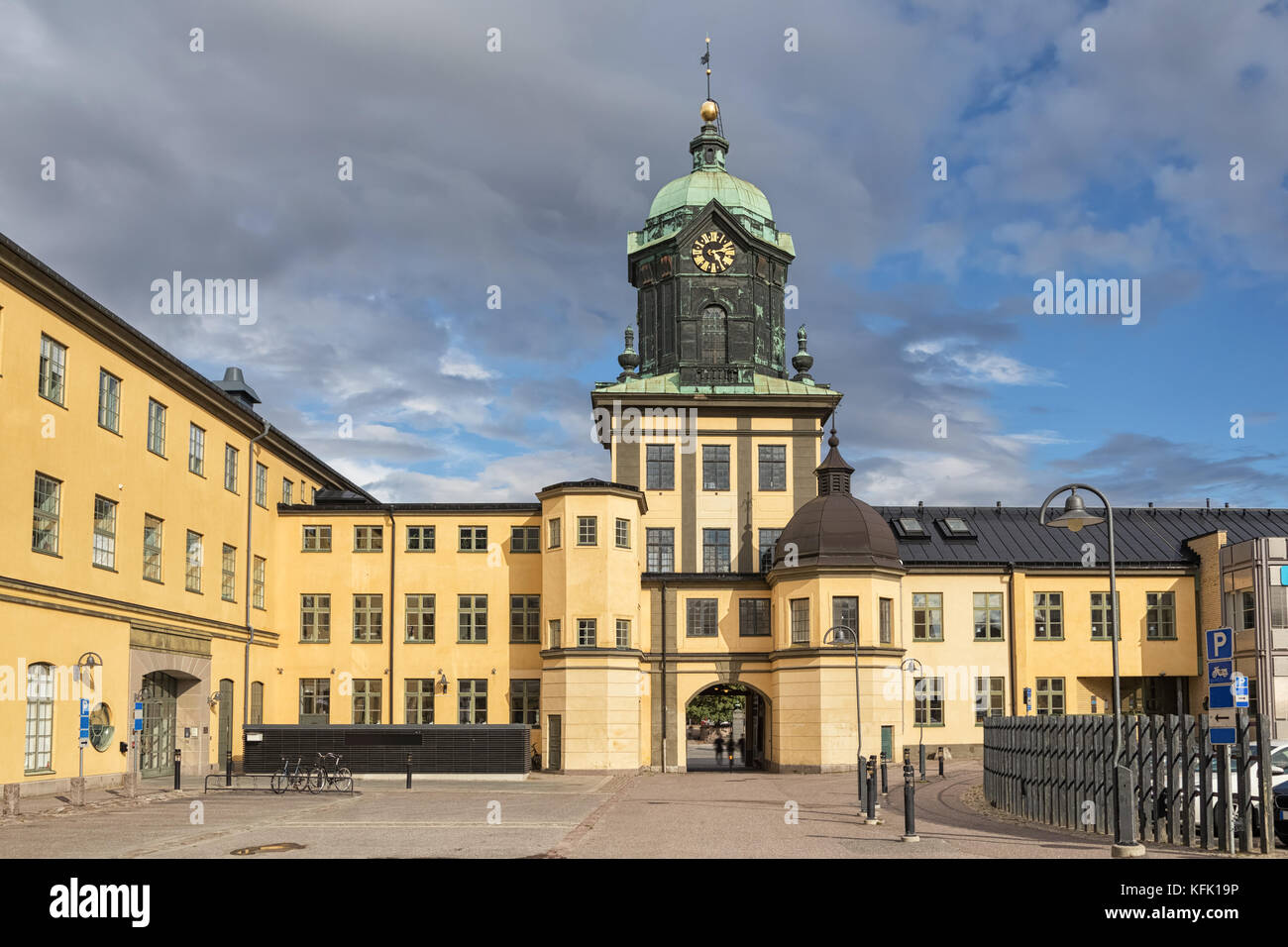 Holmentornet tower located in historical industrial area in central Norrkoping, Sweden Stock Photo