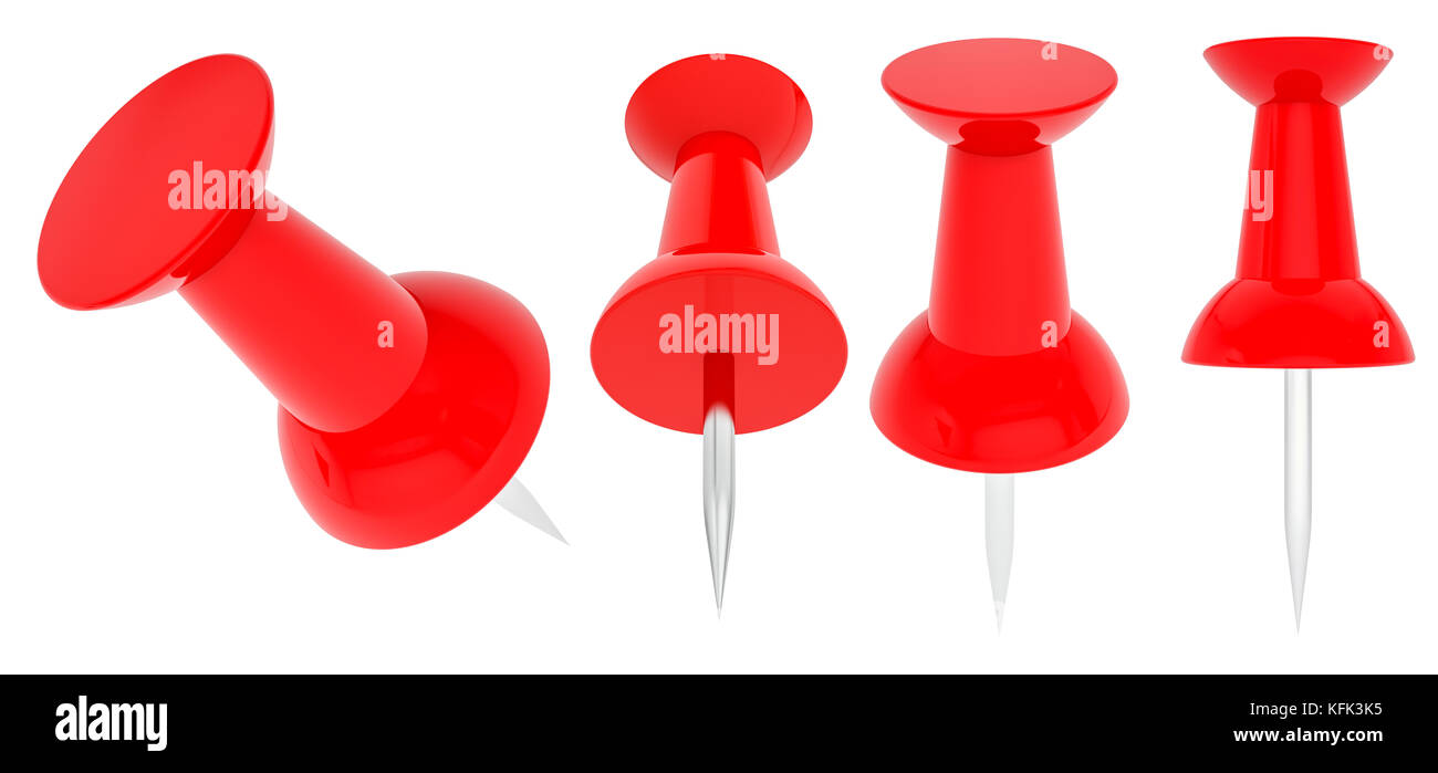 Collection of various red push pins Stock Photo Alamy