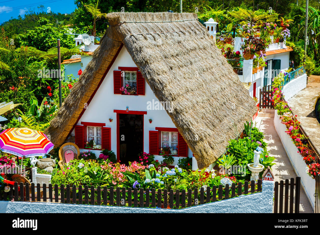 Traditional house (palheiro). Stock Photo