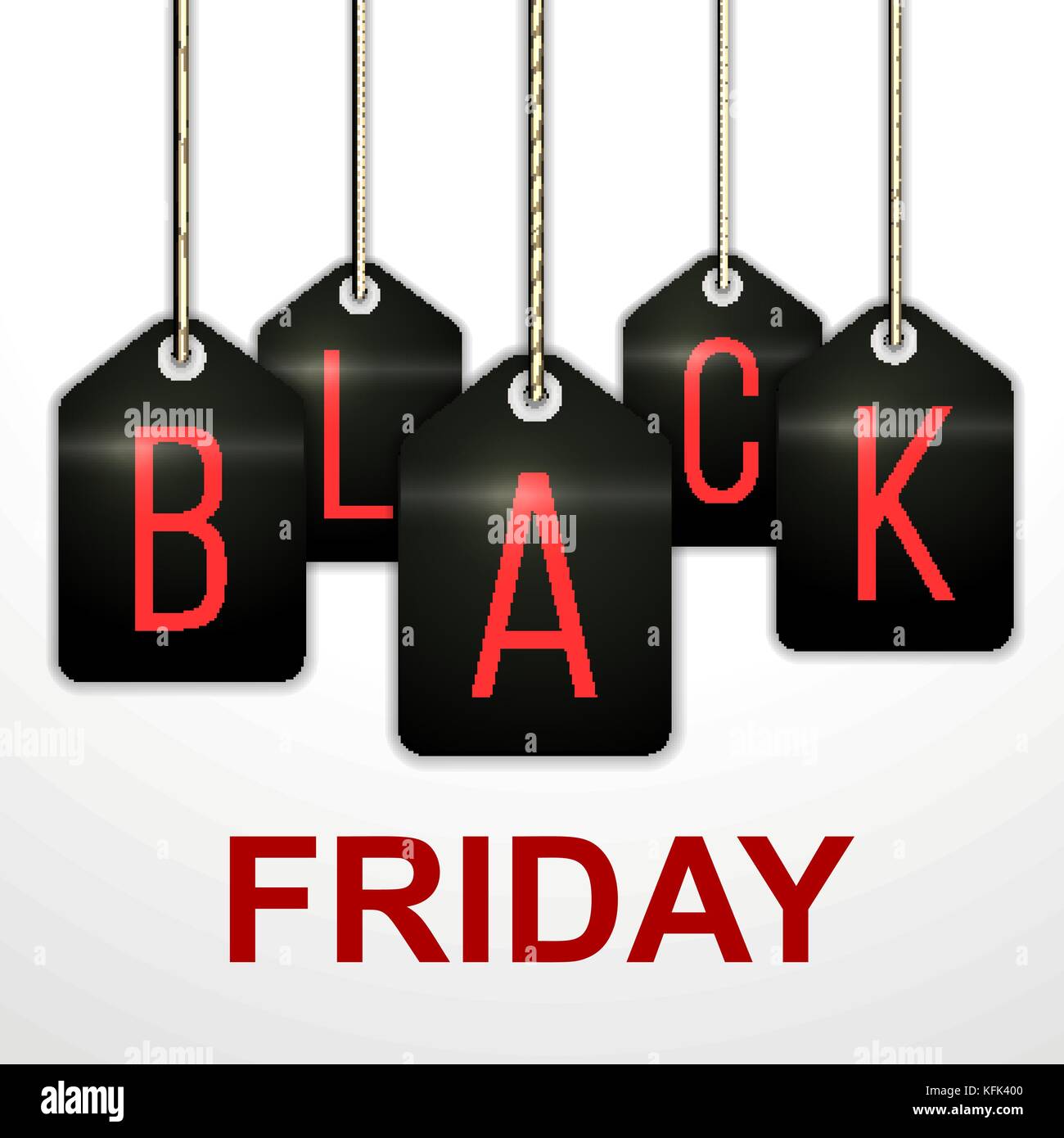 Black friday sale Vector illustration Black glossy labels with the