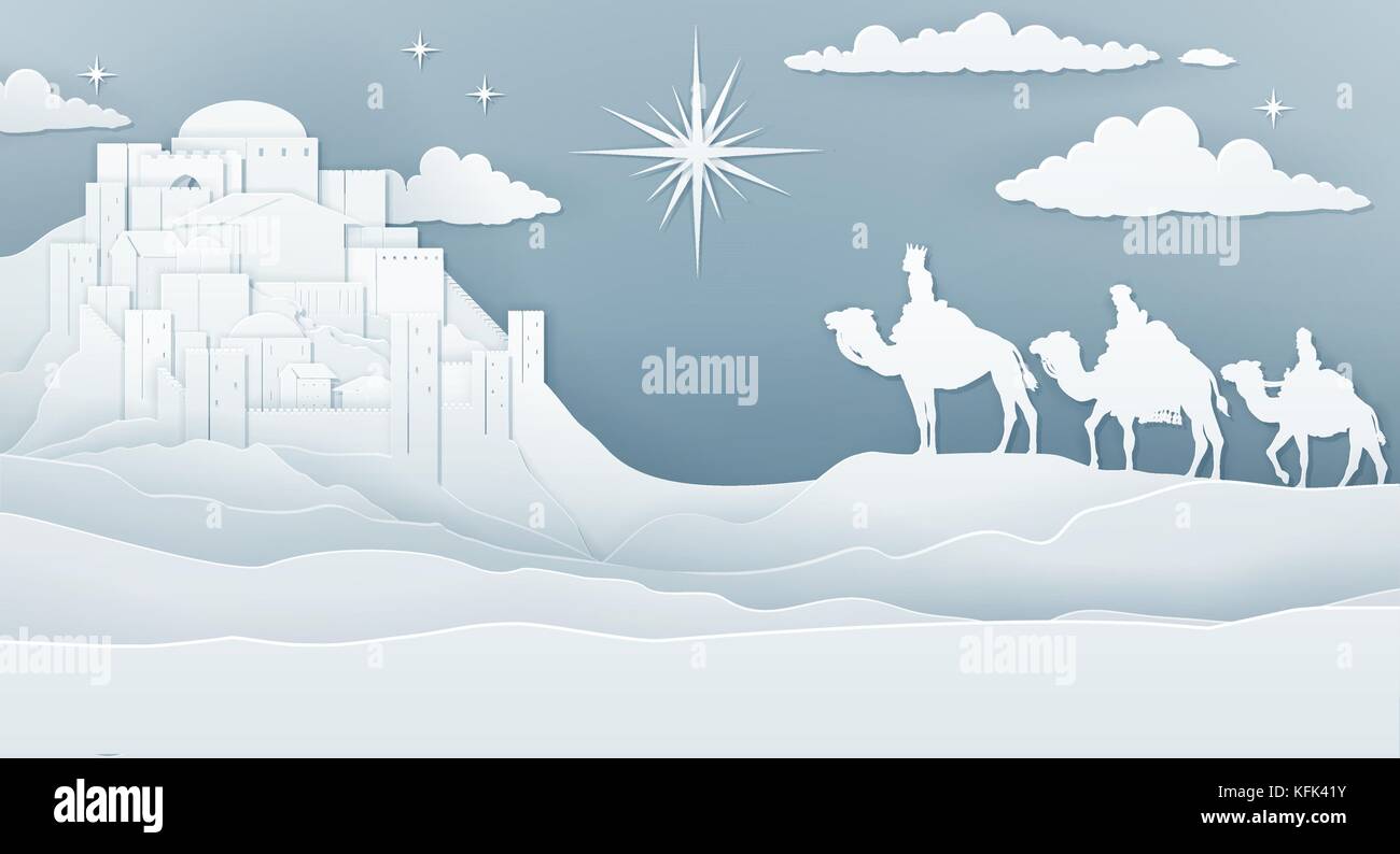 Wise Men Nativity Christmas Concept Stock Vector