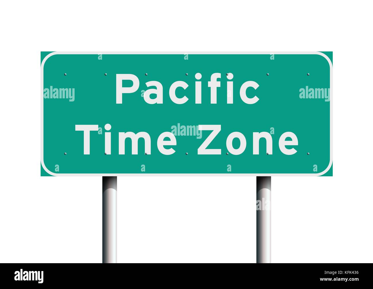 Vector illustration of Pacific time zone road sign Stock Vector